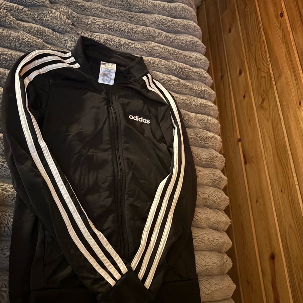 Adidas Black Jacket with White Accents